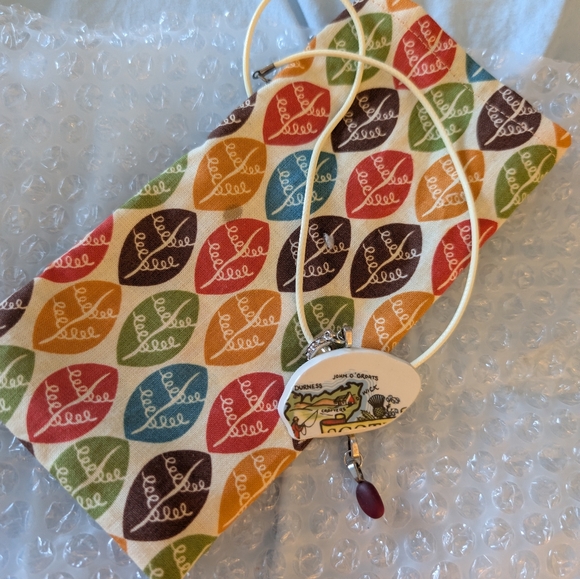 Artisan Scottish Necklace,  Pottery and Sea Glass, Cord, 16"- 18"',  NWOT, Gift - Picture 6 of 7